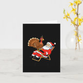 Carte Wait Your Turn Fat Boy Funny Santa &amp; Turkey Ch (Fleur jaune)