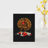 Carte Wait Your Turn Fat Boy Turkey And Santa Sign (Fleur jaune)