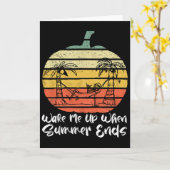 Carte Wake Me Up When Summer Ends Funny Skeleton Hallowe (Fleur jaune)