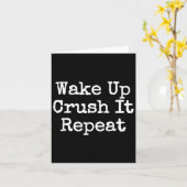 Carte Wake Up Crush It Repeat Motivation (Fleur jaune)