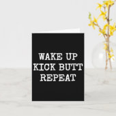 Carte Wake Up Kick Butt Repeat Motivation (Fleur jaune)