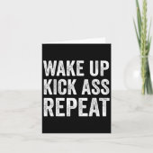 Carte Wake Up Kick Repea,funny Quote Workout Motivation  (Devant)