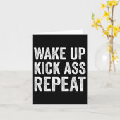Carte Wake Up Kick Repea,funny Quote Workout Motivation (Fleur jaune)