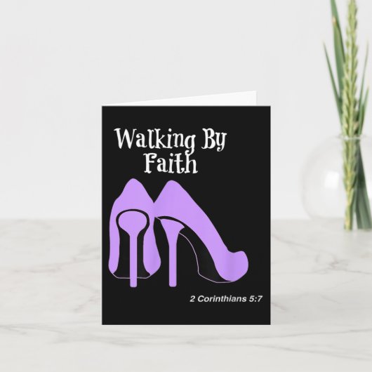 Carte Walk By Faith Graphic Christian Design With Purple (Devant)