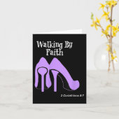 Carte Walk By Faith Graphic Christian Design With Purple (Fleur jaune)