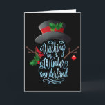 Carte Walking In A Winter Wonderland Snowman Vintage Chr<br><div class="desc">Walking In A Winter Wonderland Snowman Vintage Christmas</div>