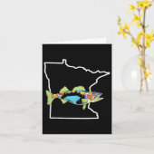 Carte Walleye Fishing Wal, pêcheur d'eau douce (Fleur jaune)