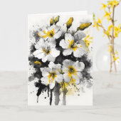 Carte Wallflower - Fleurs aquarelles (Fleur jaune)