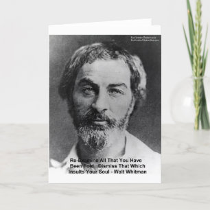 Carte Walt Whitman "Insultez l'âme" Citation Cadeaux & C