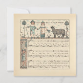 Carte Walter Crane Baa Baa Mouton Noir Comptine (Devant)