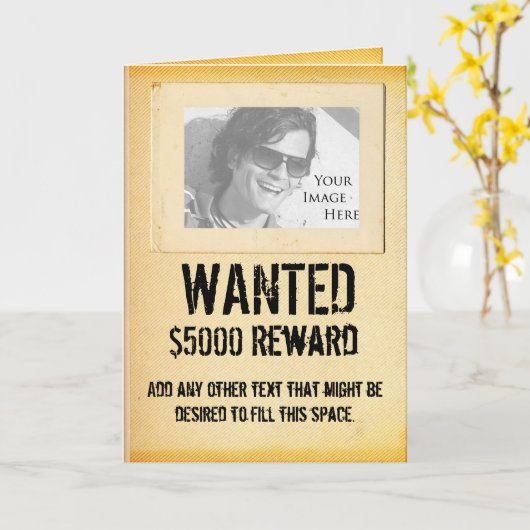CARTE WANTED (Fleur jaune)