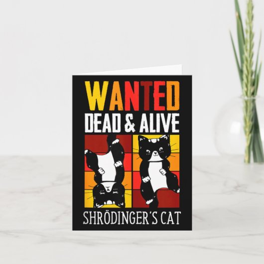 Carte Wanted Dead And Alive Schrodinger's Cat Funny Phys (Devant)