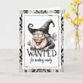 Carte Wanted for Stealing Candy Witch (Fleur jaune)
