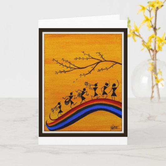 Carte warli (Fleur jaune)