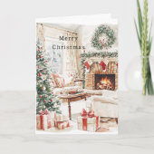 Carte Warm Christmas Tree Fireplace (Devant)