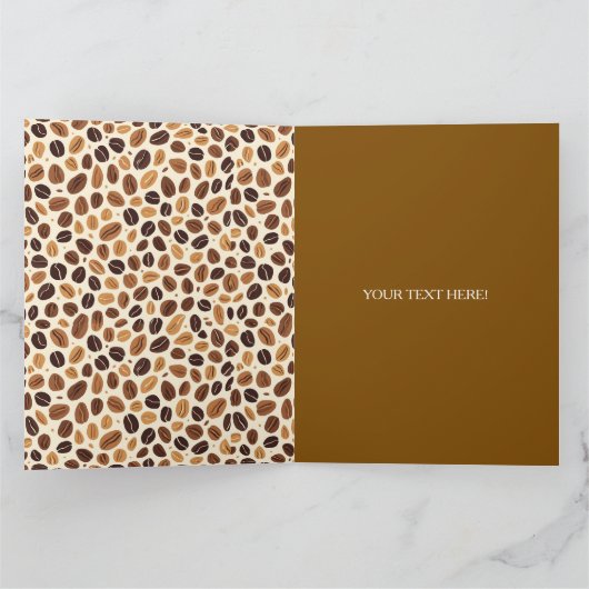 Carte Warm Coffee Bean Roast Tones Seamless Pattern (Intérieur)