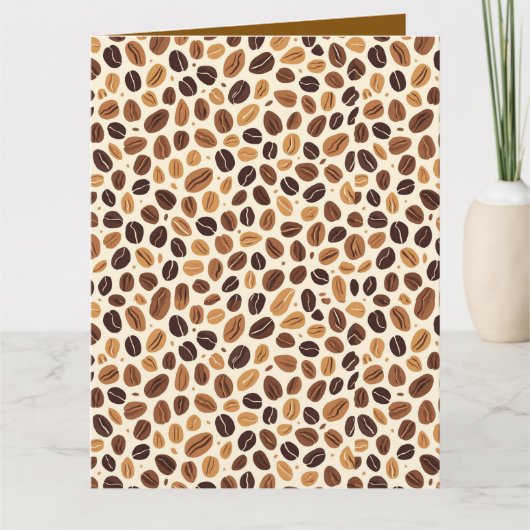 Carte Warm Coffee Bean Roast Tones Seamless Pattern (Devant)