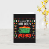 Carte Warm Holiday Wishes Dumpster Fire Ugly Christmas S (Fleur jaune)