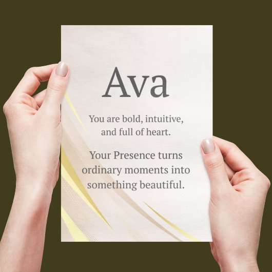 Carte Warm Name Story Flat Card