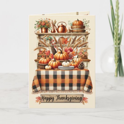 Carte Warm Red and Orange Farmhouse Thanksgiving (Devant)