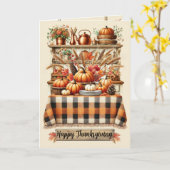 Carte Warm Red and Orange Farmhouse Thanksgiving (Fleur jaune)