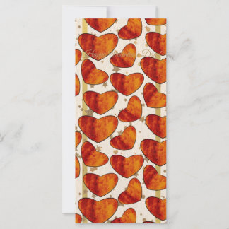 Carte Warm Terracotta Hearts Pattern Happy Valentine’s D