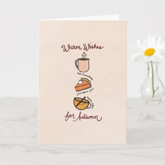 Carte Warm Wishes for Autumn Greeting Card (Petite plante)