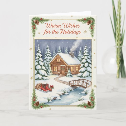 Carte Warm Wishes for the Holidays Folded Greeting Card (Devant)