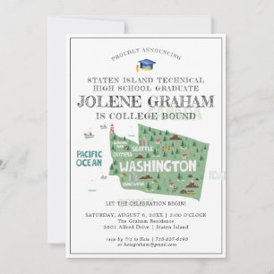 Carte Washington Fête de fin d'études pour les bacheli