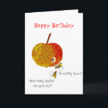 Carte Wasps Drinking Cider<br><div class="desc">Two wasps getting tipsy from an apple. Un est vraiment buzzin et l'other est un double. Add text inside.</div>