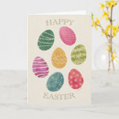 Carte Watercolor Abstract Easter Egg Greeting Card (Fleur jaune)