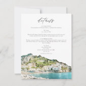 Carte Watercolor Amalfi Coast Skyline Détails de l (Devant)