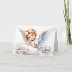 Carte Watercolor Angel Girl pour l'événement religieux