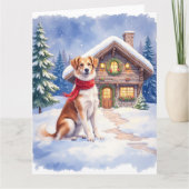 Carte Watercolor Appenzeller Sennenhund Alpine Chalet (Devant)