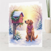 Carte Watercolor Bloodhound Country Mailbox Christmas (Devant)