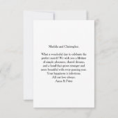 Carte Watercolor Blush Pink Rose & Eucalyptus Wedding (Dos)