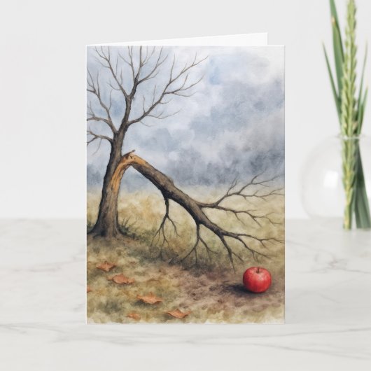 Carte Watercolor Broken Apple Tree (Devant)