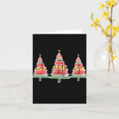 Carte Watercolor Christmas Trees Red (Fleur jaune)