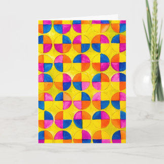 Carte Watercolor Circles Otanjoubi Omedeto Birthday Card