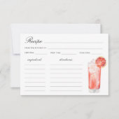 Carte Watercolor citrus cocktail Bridal shower (Devant)