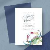 Carte Watercolor Coastal Crab Engagement Party