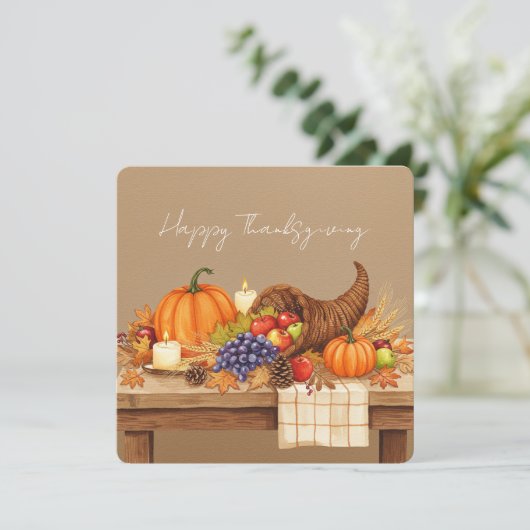 Carte Watercolor cornucopia (Debout devant)