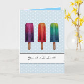 Carte Watercolor Cute Popsicle Glaces Creams (Fleur jaune)