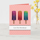 Carte Watercolor Cute Popsicle Glaces Creams (Fleur jaune)