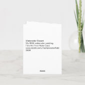 Carte Watercolor Desert note card   (Dos)