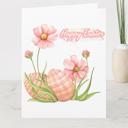 Carte Watercolor Easter Egg Personalized Folded Card (Devant)