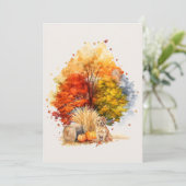 Carte Watercolor Fall Chien Design - Golden Retriever (Debout devant)