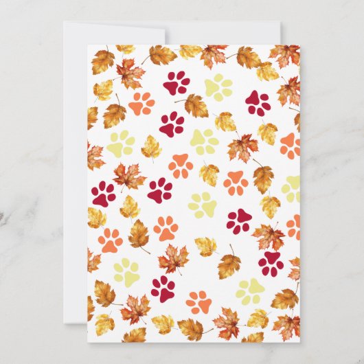 Carte Watercolor Fall Chien Design - Golden Retriever (Dos)
