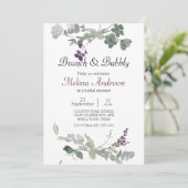 Carte Watercolor Fleurs sauvages Lavender Bridal Brunch (Debout devant)