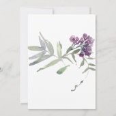 Carte Watercolor Fleurs sauvages Lavender Bridal Brunch (Dos)